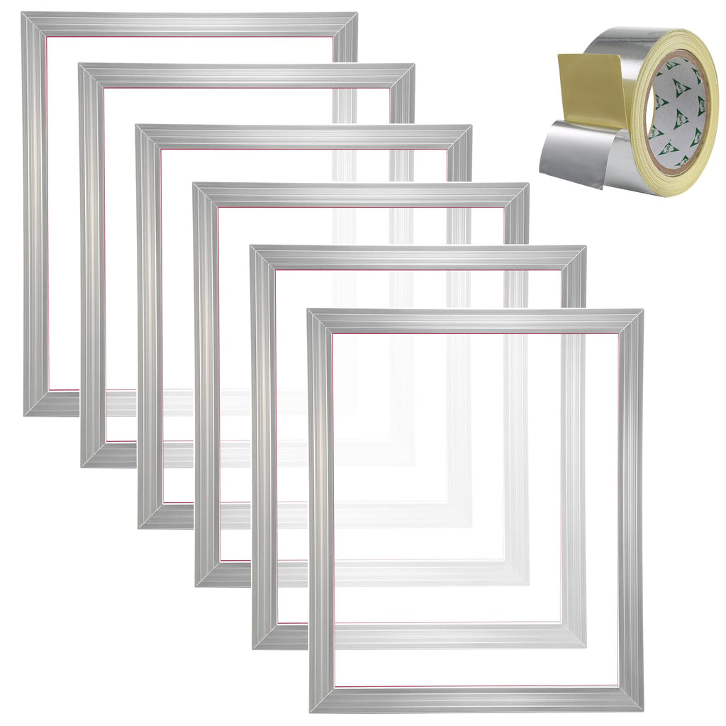 6 Pieces Aluminum Silk Screen Frame with 110 Count Nylon Mesh S352990
