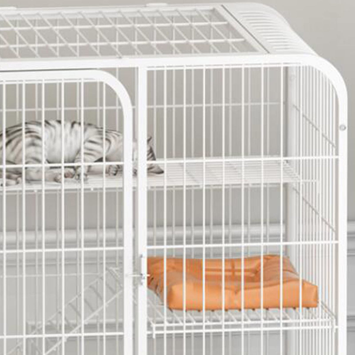 Large 3-Tier Metal Wire Cat Cage with Hammock and Casters D222