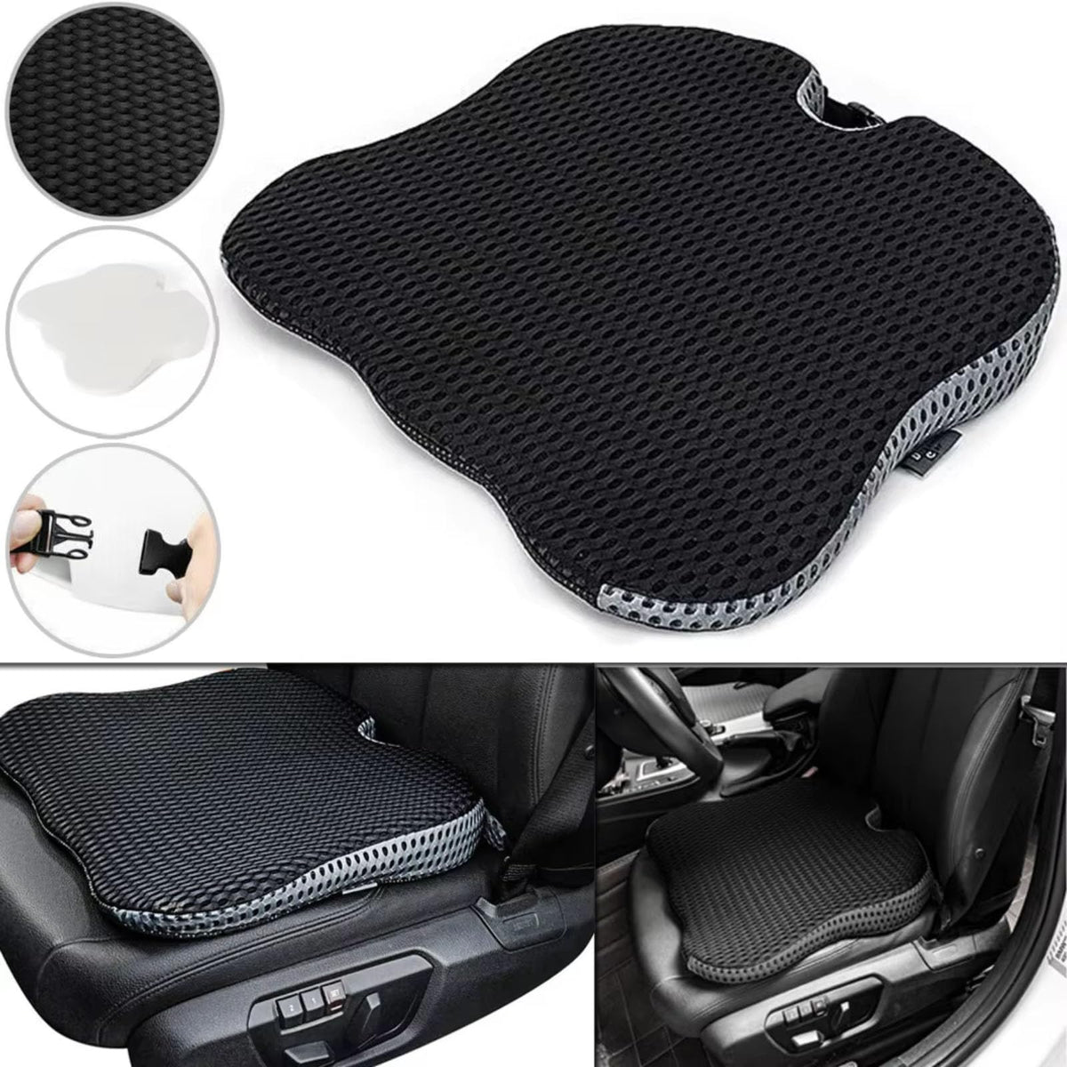 Grey Memory Foam Car Seat Booster Cushion F433607
