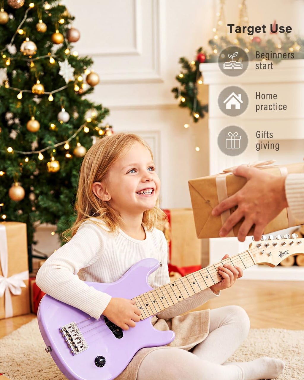 30 Inches Right Handed Electric Guitar with Beginner Kit F183