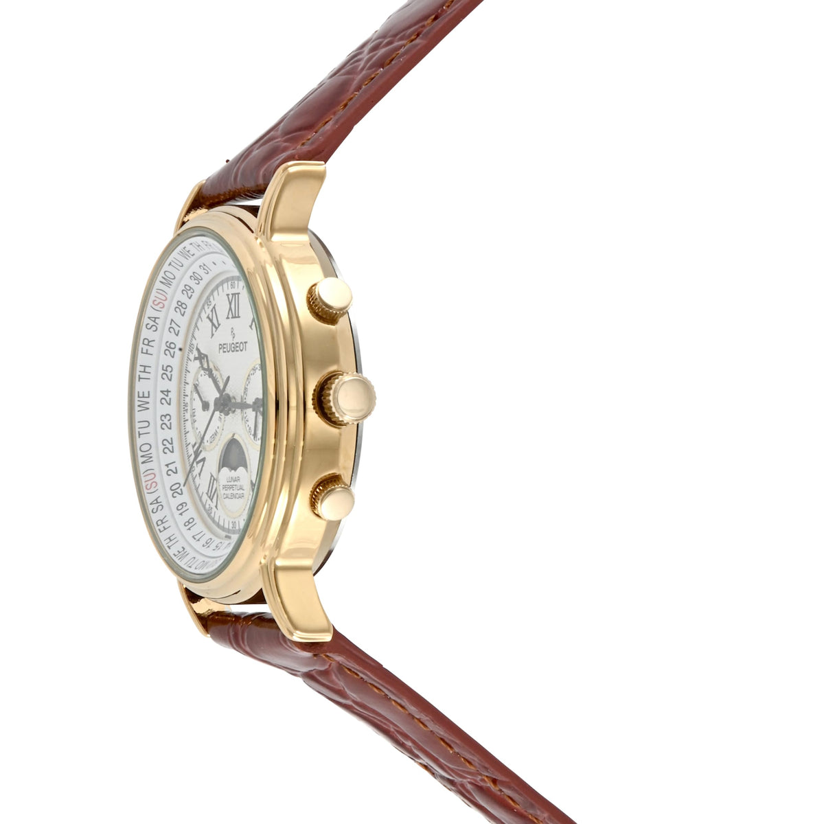 Gold Tone Leather Watch Q269762