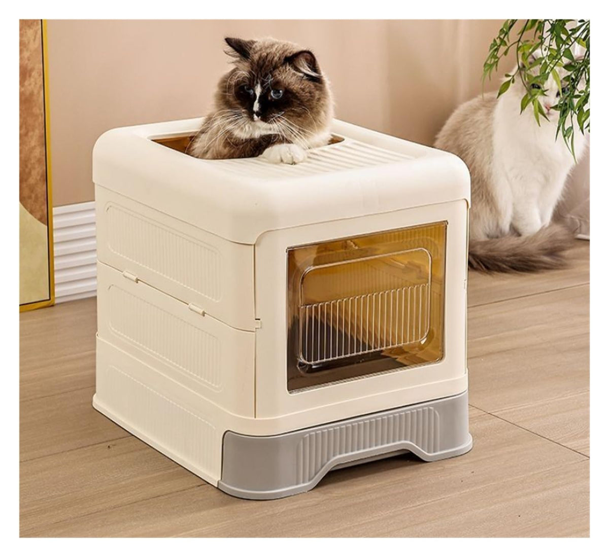 Fully Enclosed Cat Litter Box with Lid and Drawer O658