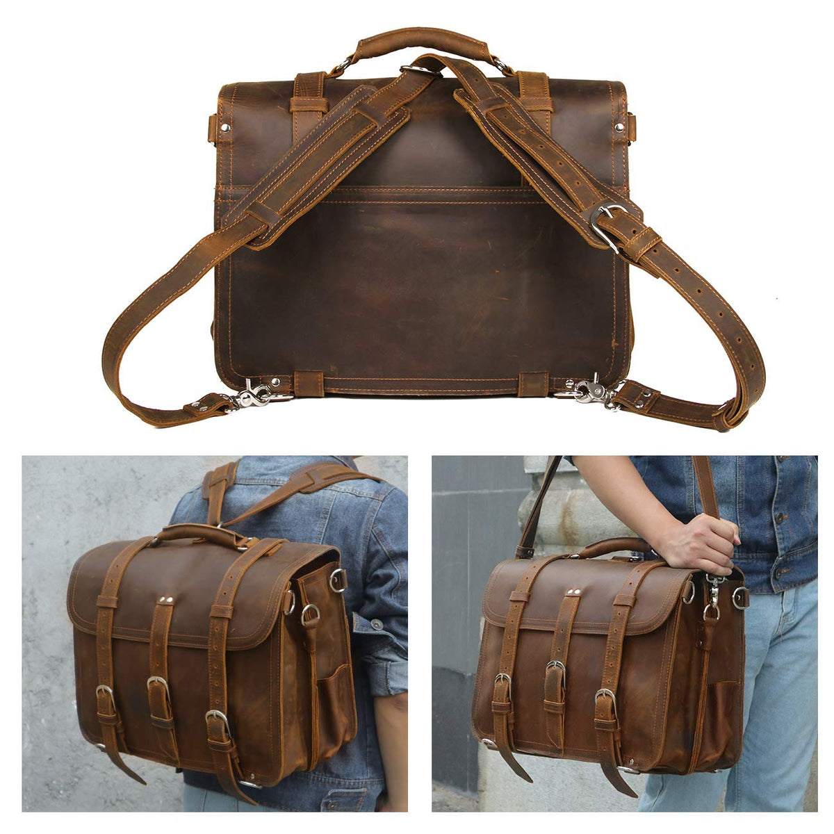 Leather Messenger Bag J32695