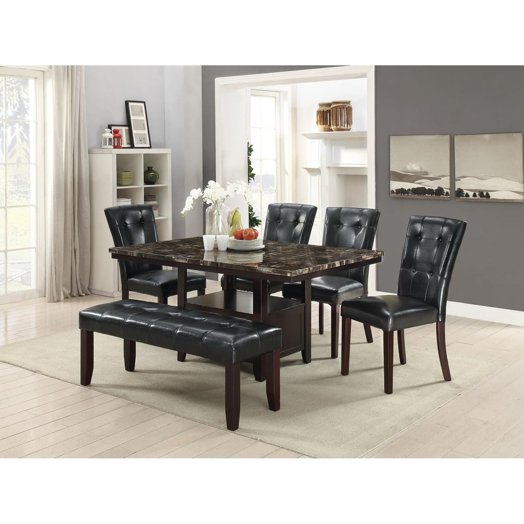 Black Faux Leather Parson Chairs Set of 2 C3811