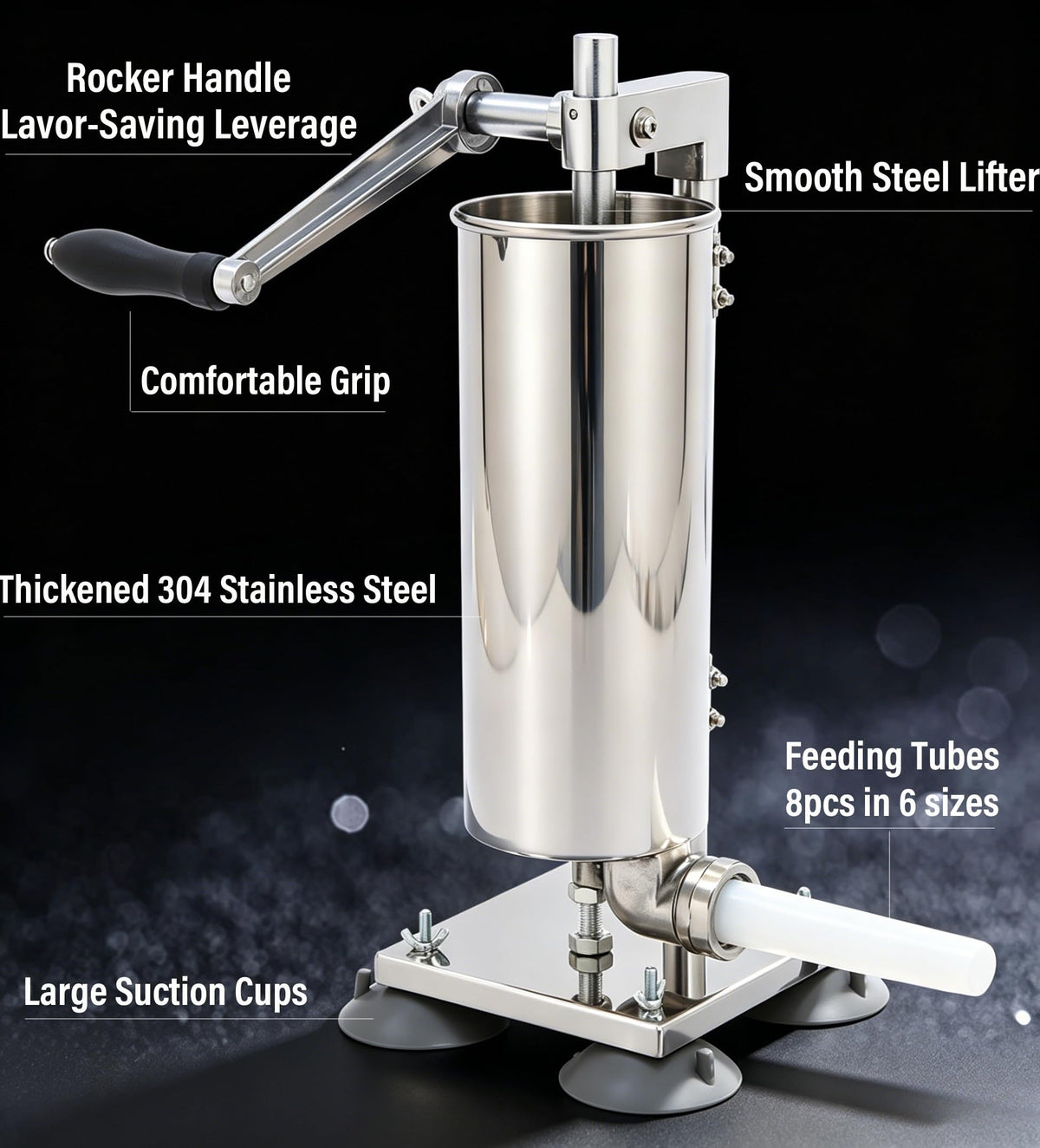 3L Manual Sausage Stuffer Machine 304 Stainless Steel I950524