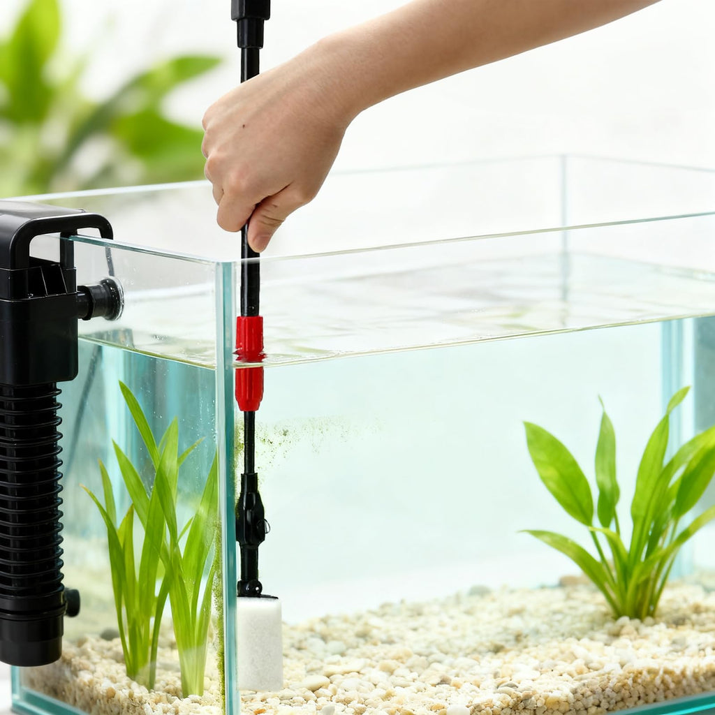 6 in 1 Aquarium Cleaning Tool Kit with Adjustable Telescopic Long Handle D4108