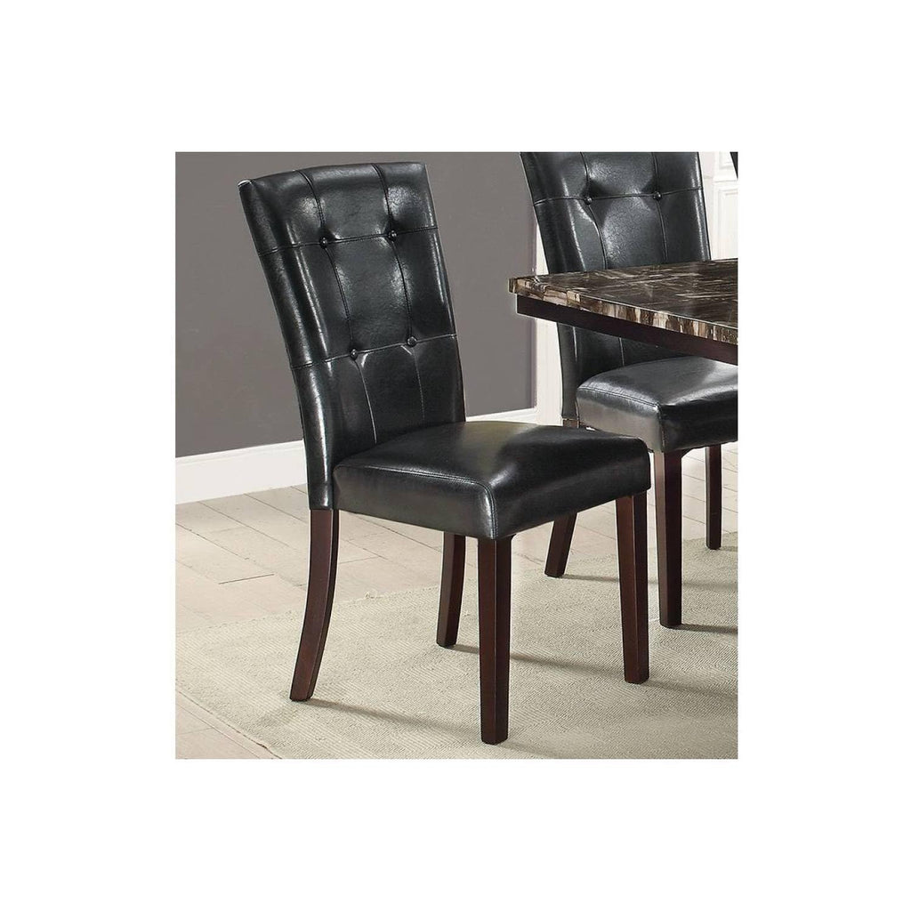 Black Faux Leather Parson Chairs Set of 2 C3811