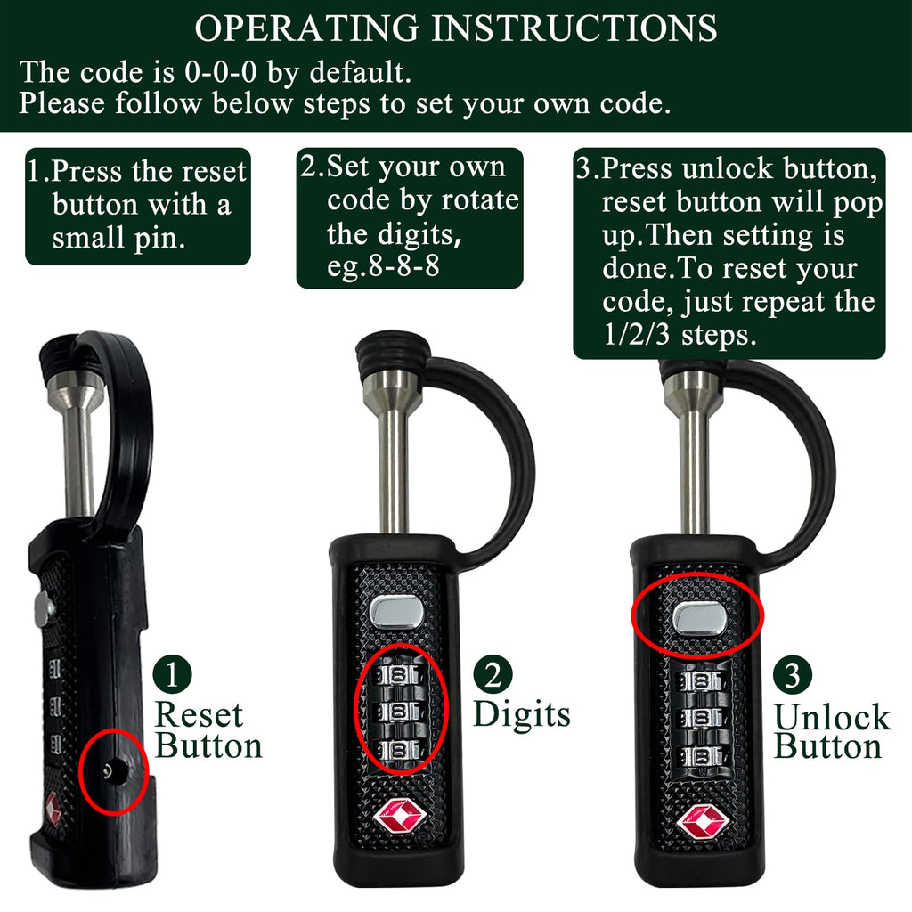 TSA Lock 3-Dial Combo Padlock 2 Pack U6425