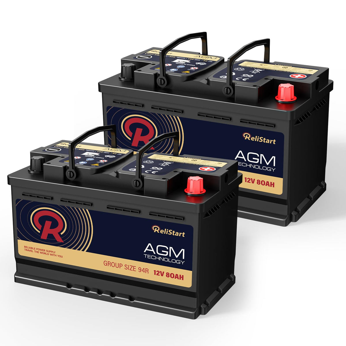12V 80AH H7 Group 94R AGM Car Battery I77298