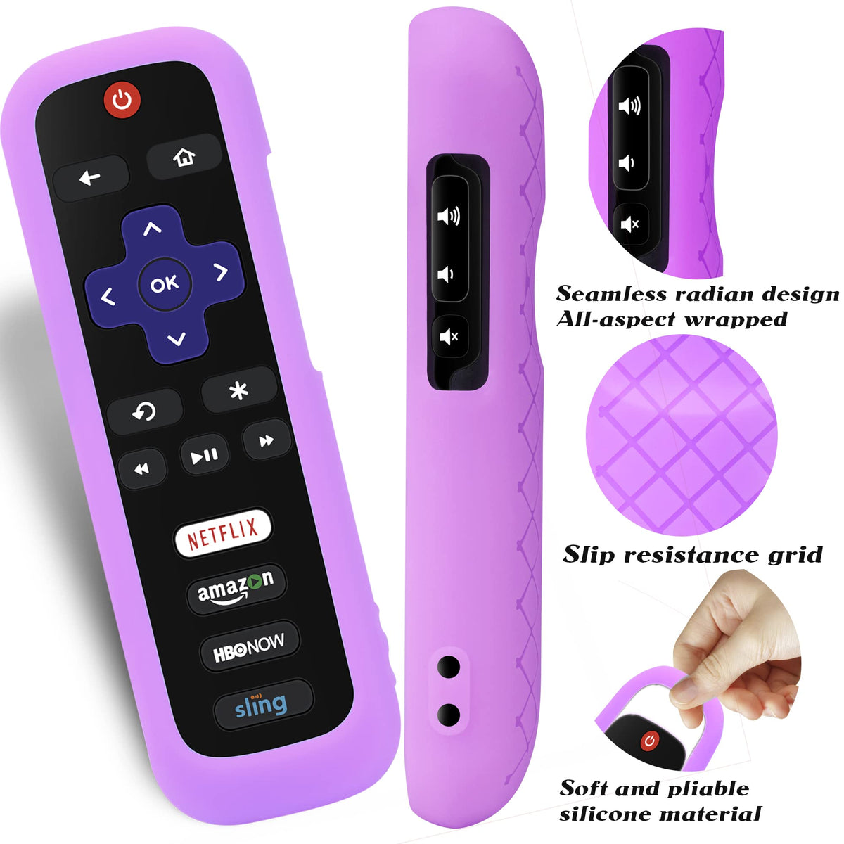 Silicone Remote Cover, 2-Pack, Glow in the Dark, Blue/Purple P422558