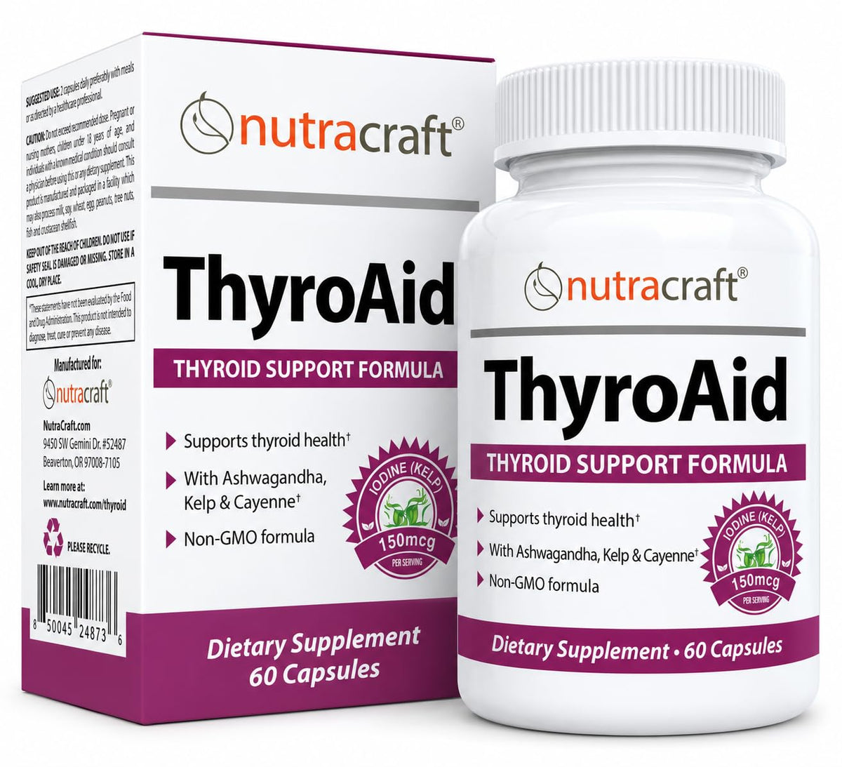 Thyroid Support with Iodine & Selenium, 60 Capsules P86070