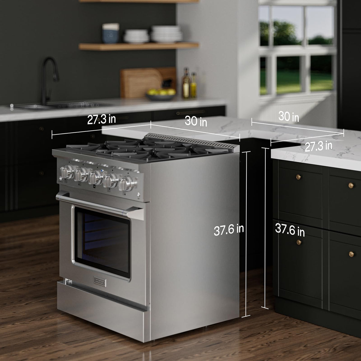 30" Gas Range with Dual-Ring Power Burner A8455