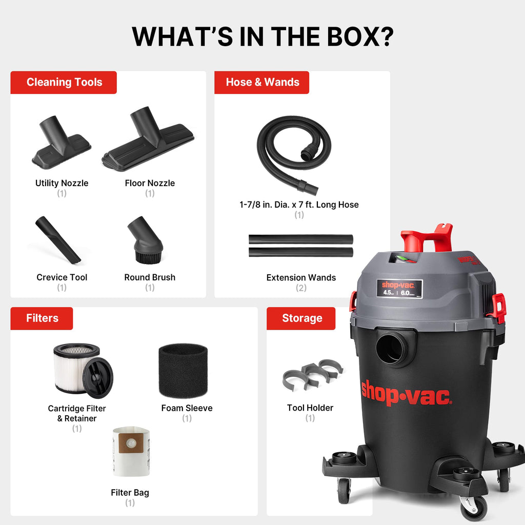 6 Gallon Wet and Dry Shop Vacuum O990348
