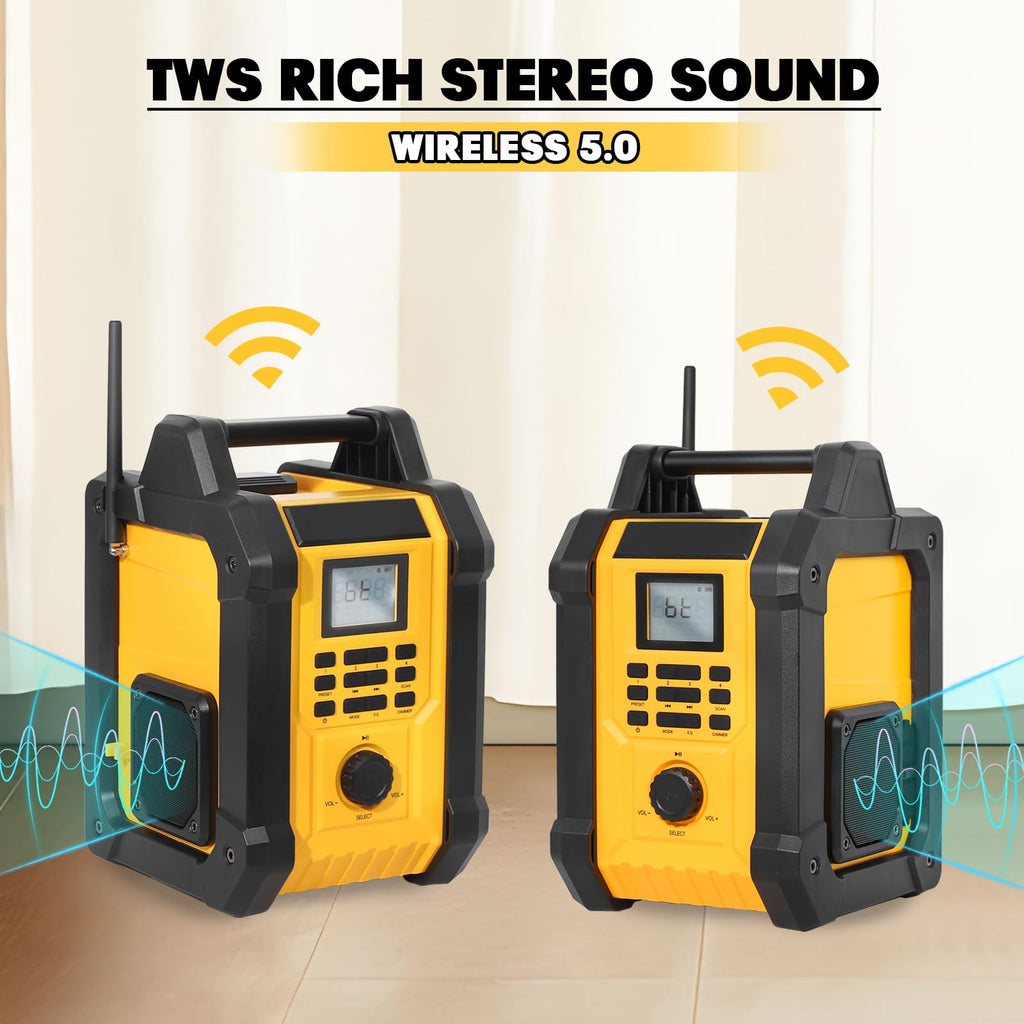 Portable Waterproof AM/FM Jobsite Radio Speaker V3770