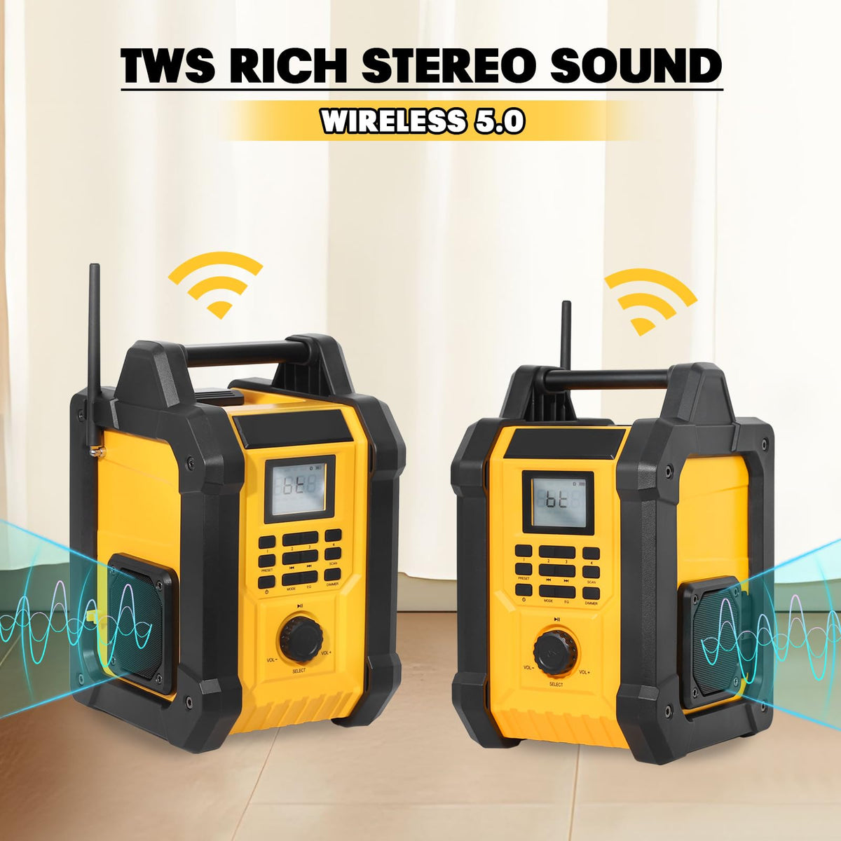 Portable Waterproof AM/FM Jobsite Radio Speaker V3770