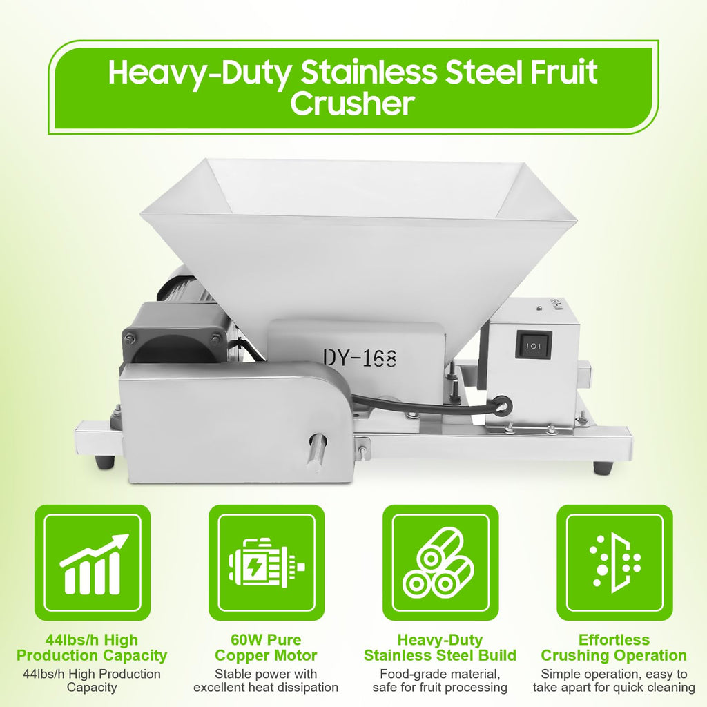 60W Stainless Steel Electric Fruit Crusher 1.06gal Z131177