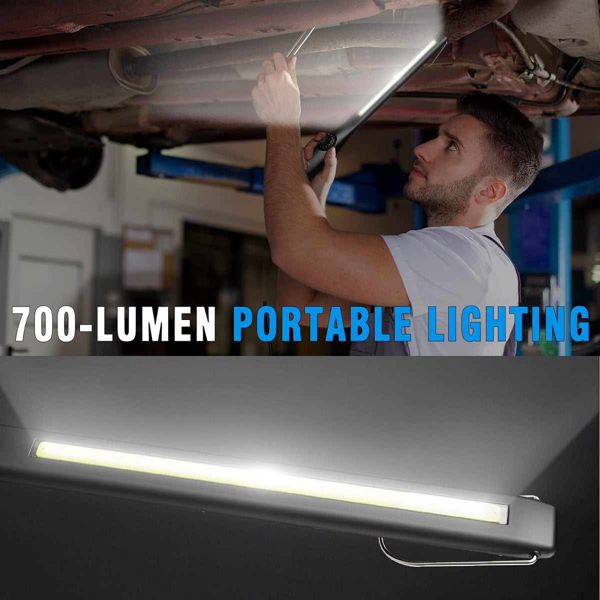 700 Lumens Rechargeable Magnetic COB LED Work Light X4981
