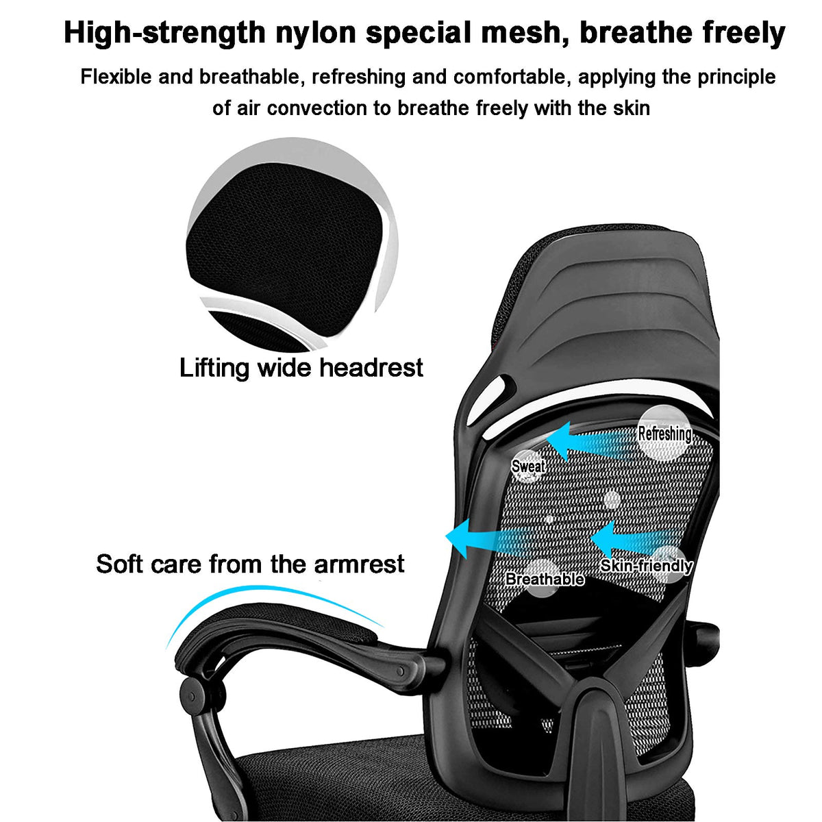 Orange Height Adjustable Mesh Ergonomic Office Chair J933