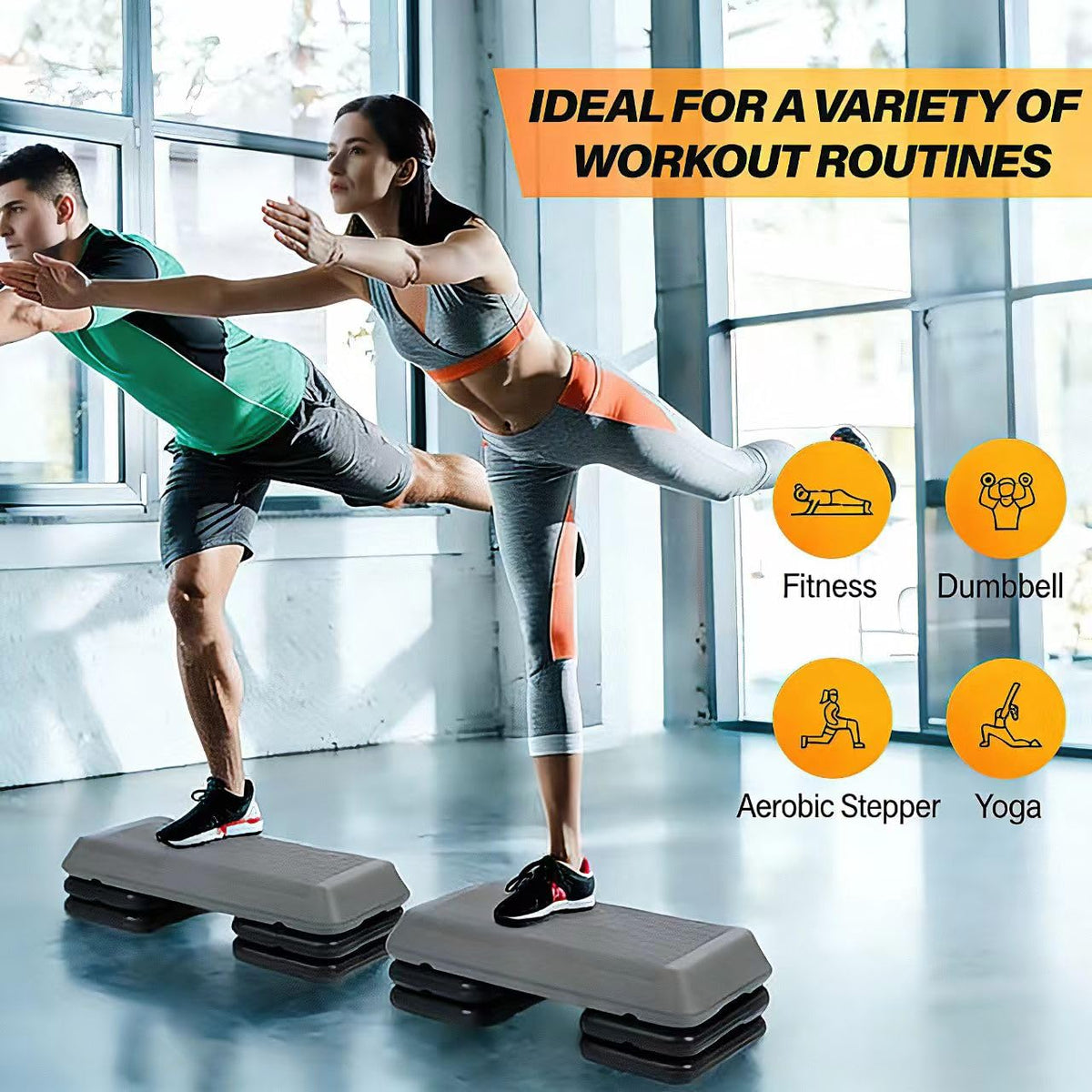 28.5'' Exercise Aerobic Step Platform with 4 Risers N770