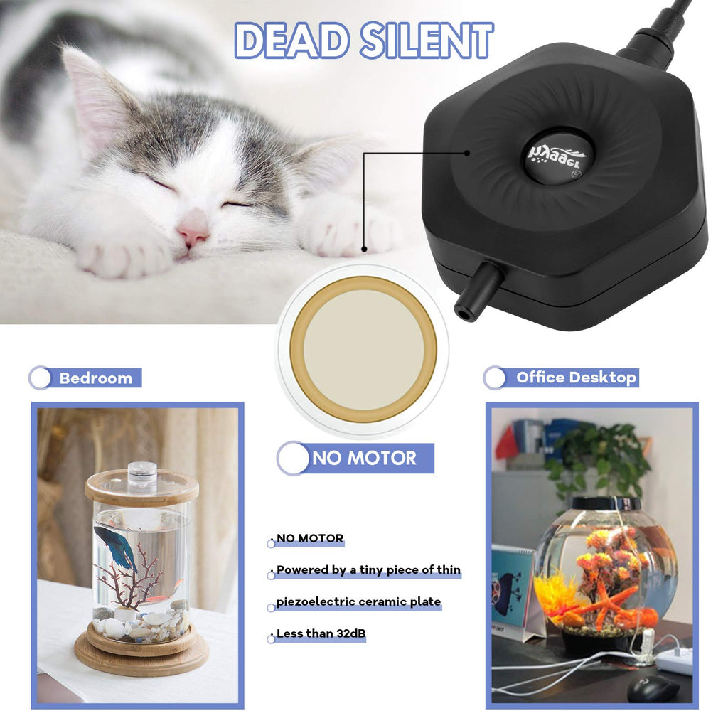 Quiet Mini Aquarium Air Pump with Air Stone Tubing Suction Cup V205