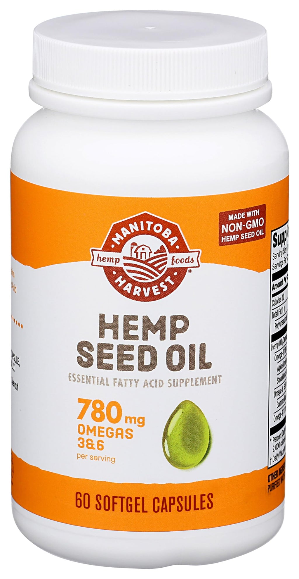 Hemp Seed Oil Softgel Capsules, 60 Count A500