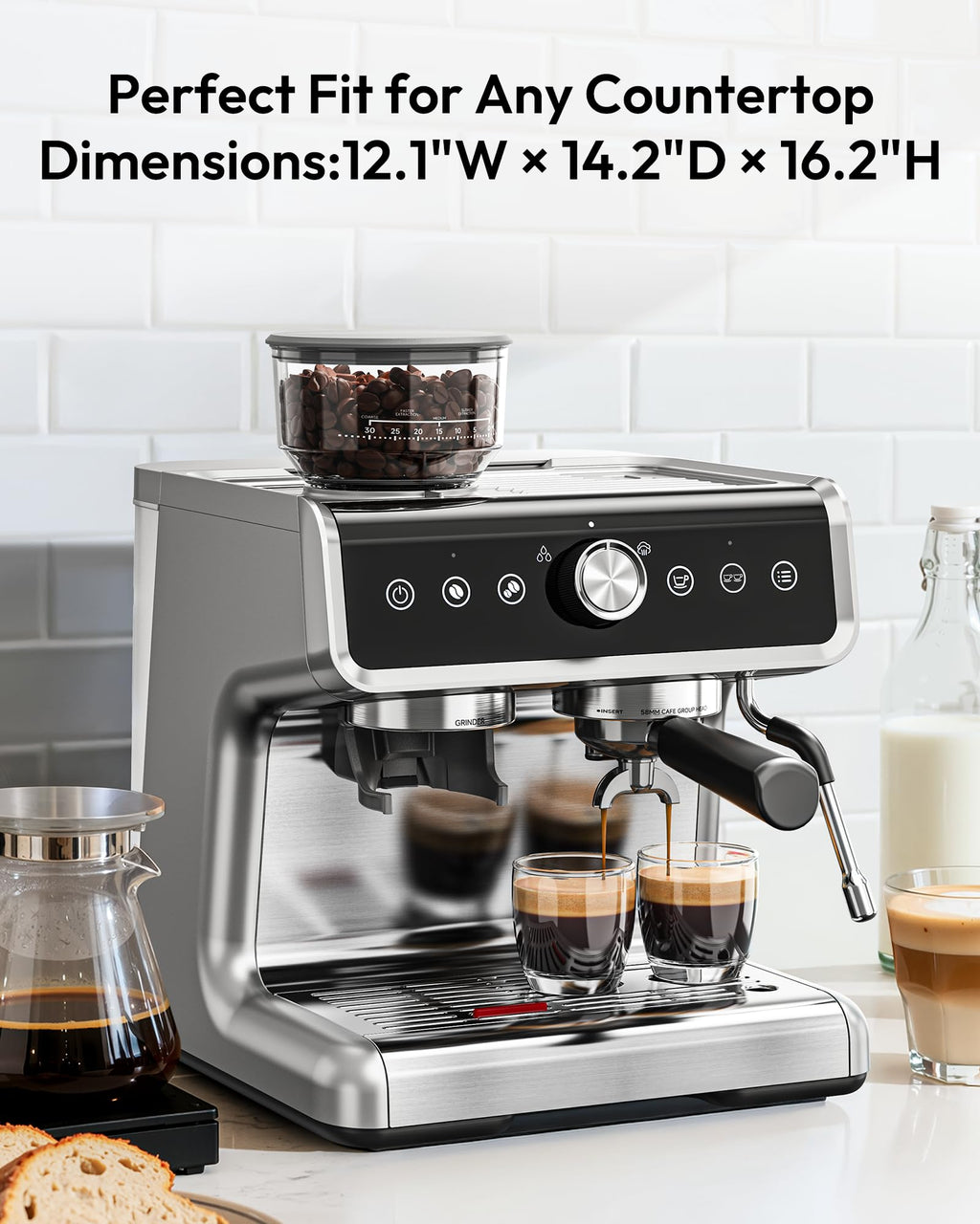 Espresso Machine with Grinder and Milk Frother G9503