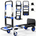 3-in-1 Folding Heavy Duty Hand Truck Dolly Cart Trolley with Wheels (Blue) T443600