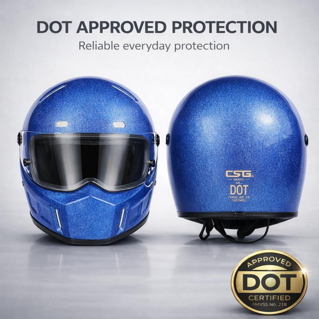 DOT Approved Fiberglass Full Face Motorcycle Helmet with Clear Visor N112