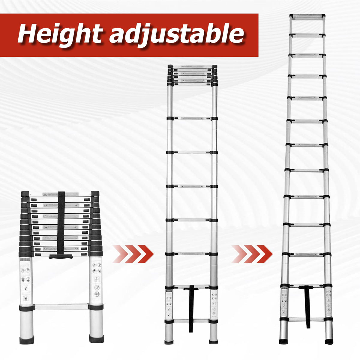 Telescopic Aluminum Ladder 14.5FT 330lbs Capacity T705