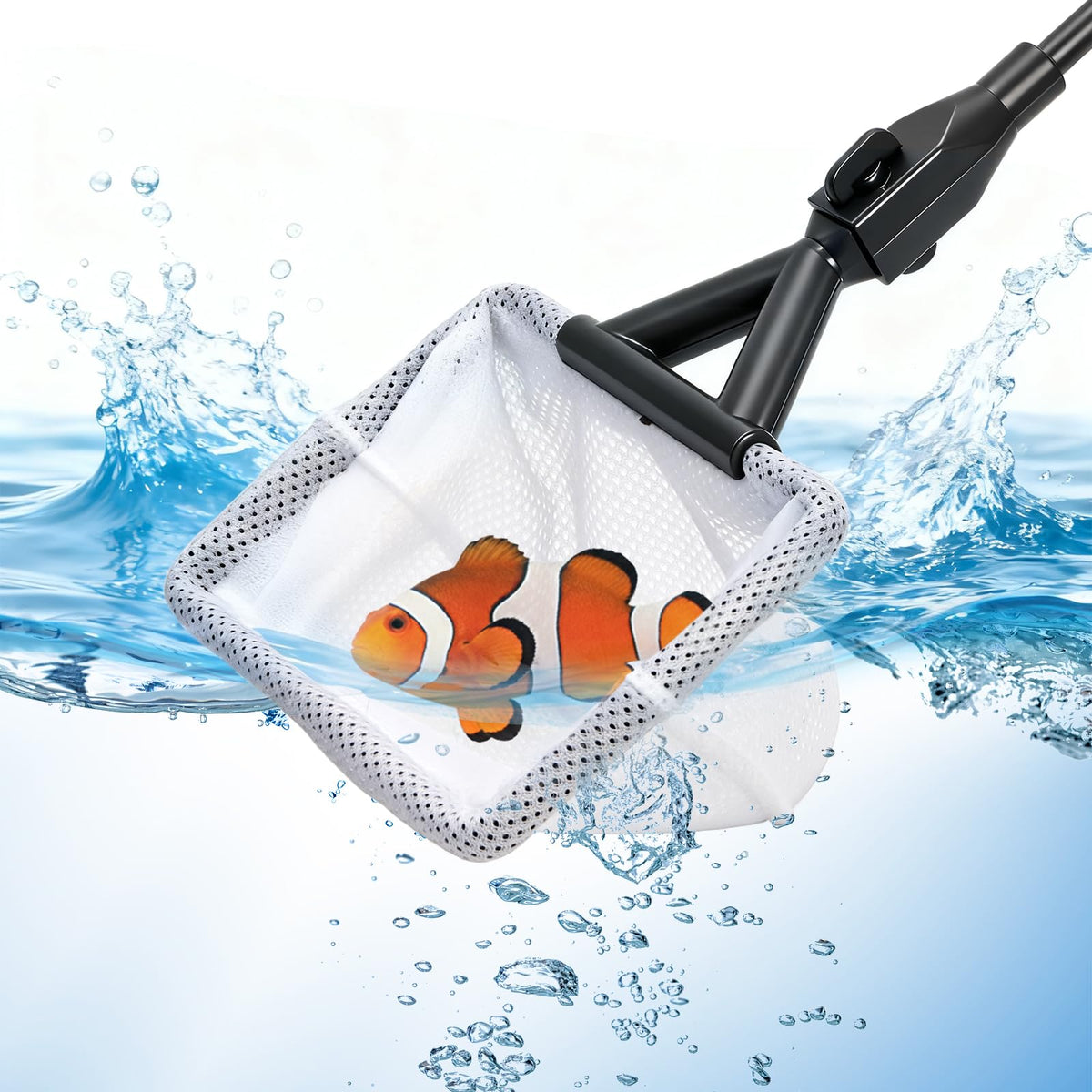 6 in 1 Aquarium Cleaning Tool Kit with Adjustable Telescopic Long Handle D4108