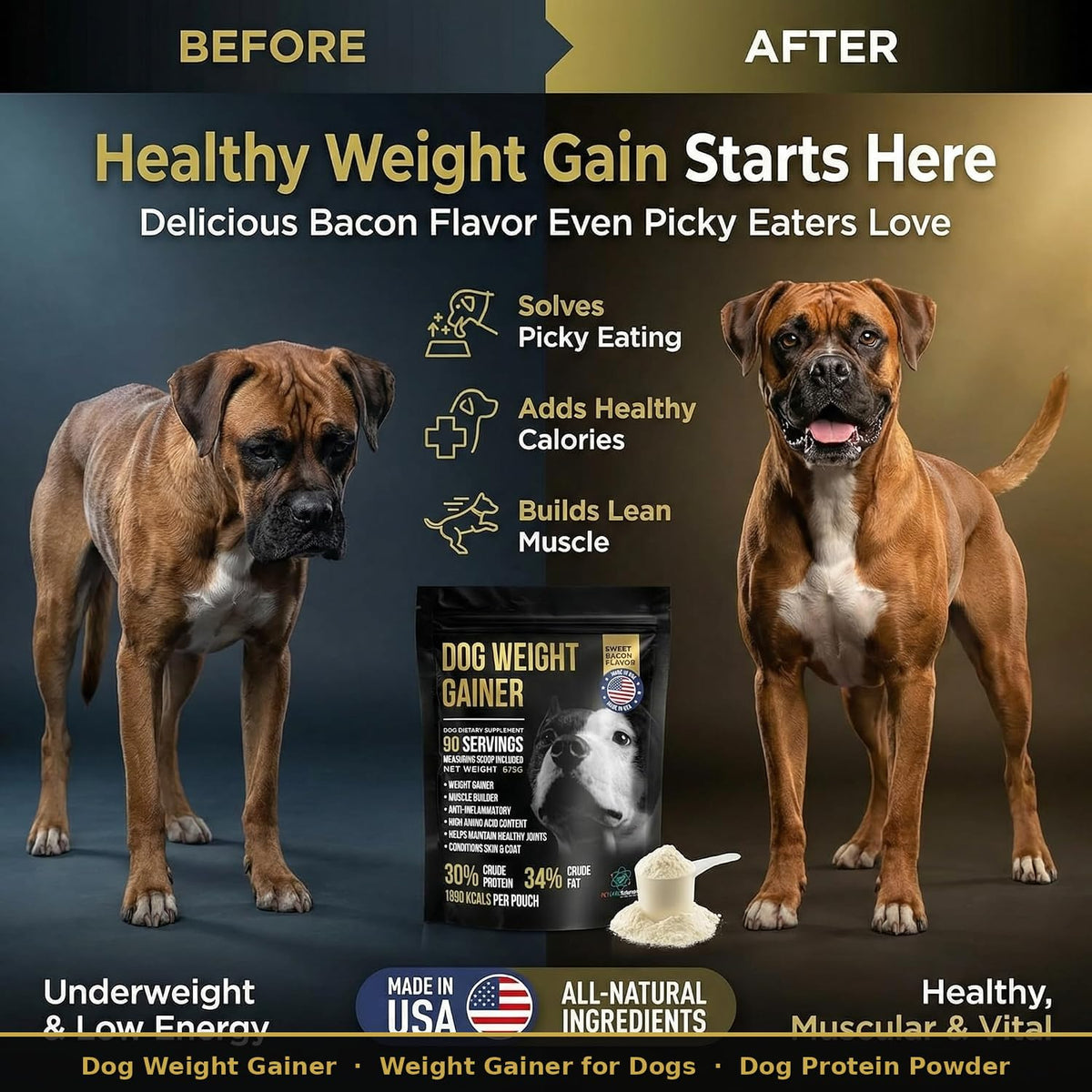 High Calorie Dog Weight Gainer 90 Servings 1.5 lbs V22826