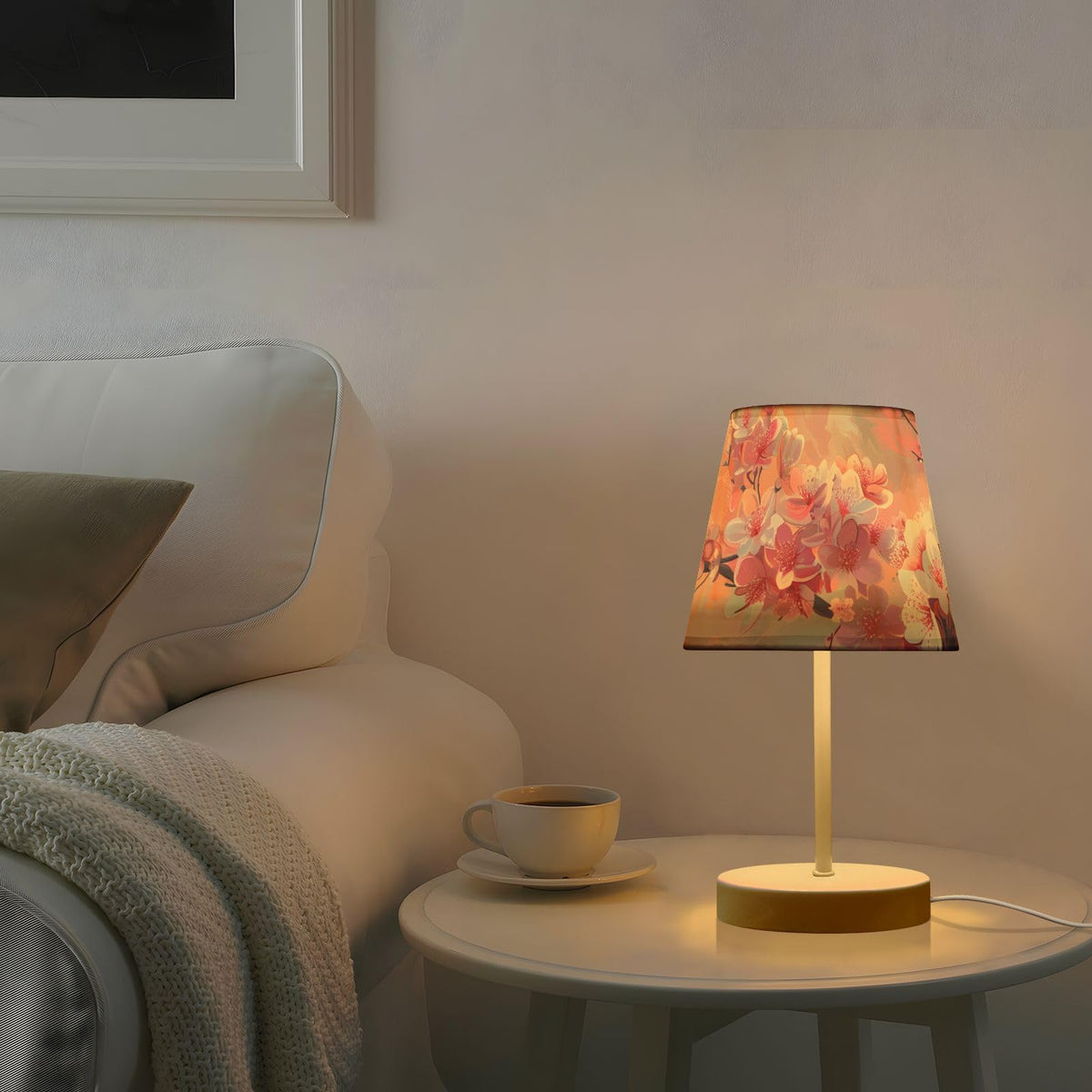 Cherry Blossoms Painting 3-Way Dimmable LED Table Lamp G958850