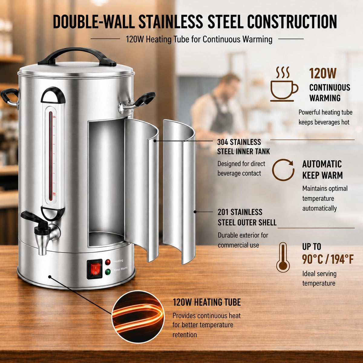 Commercial Coffee Urn 120 Cup 5 Gallon D89441