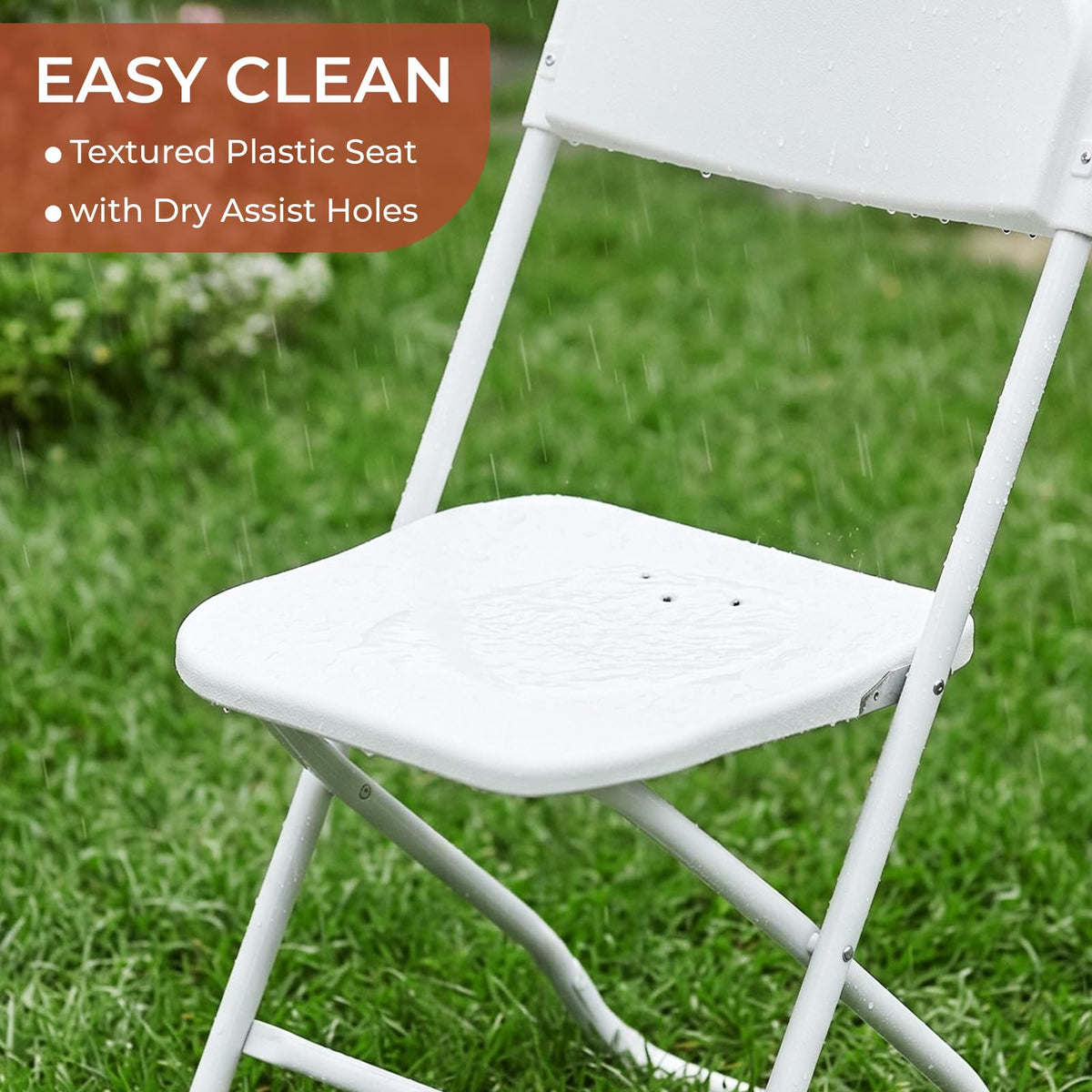 10 Pack White Plastic Folding Chair B2561