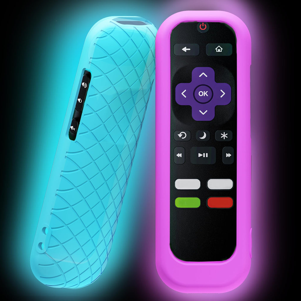 Silicone Remote Cover, 2-Pack, Glow in the Dark, Blue/Purple P422558
