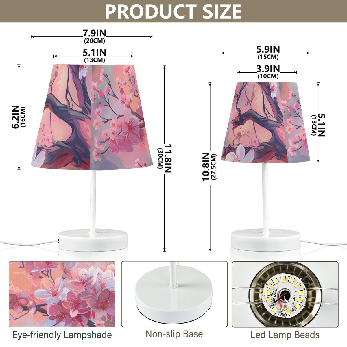 Cherry Blossoms Painting 3-Way Dimmable LED Table Lamp G958850