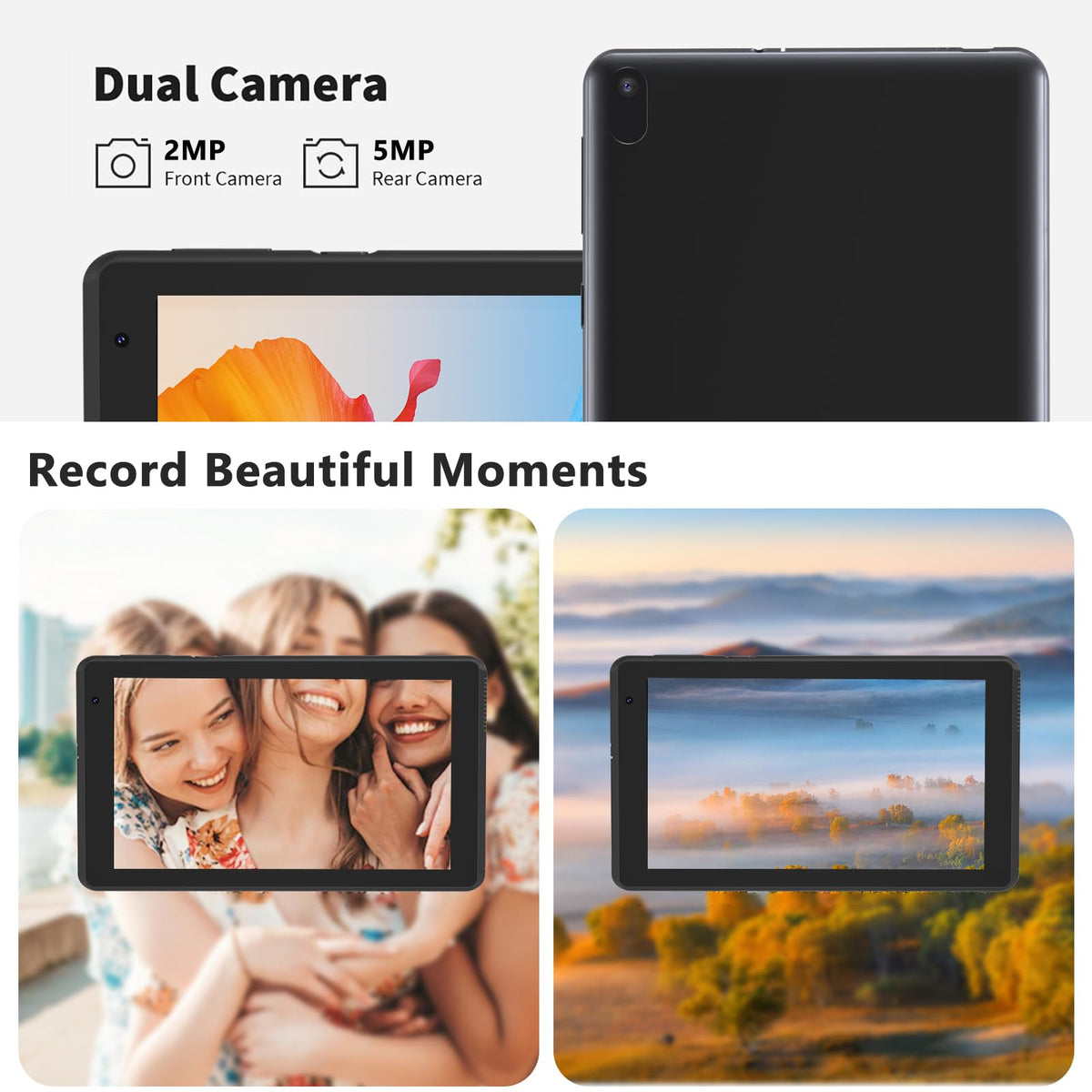 Android 15 Tablet 7 inch 8GB RAM 32GB ROM Black Y645583