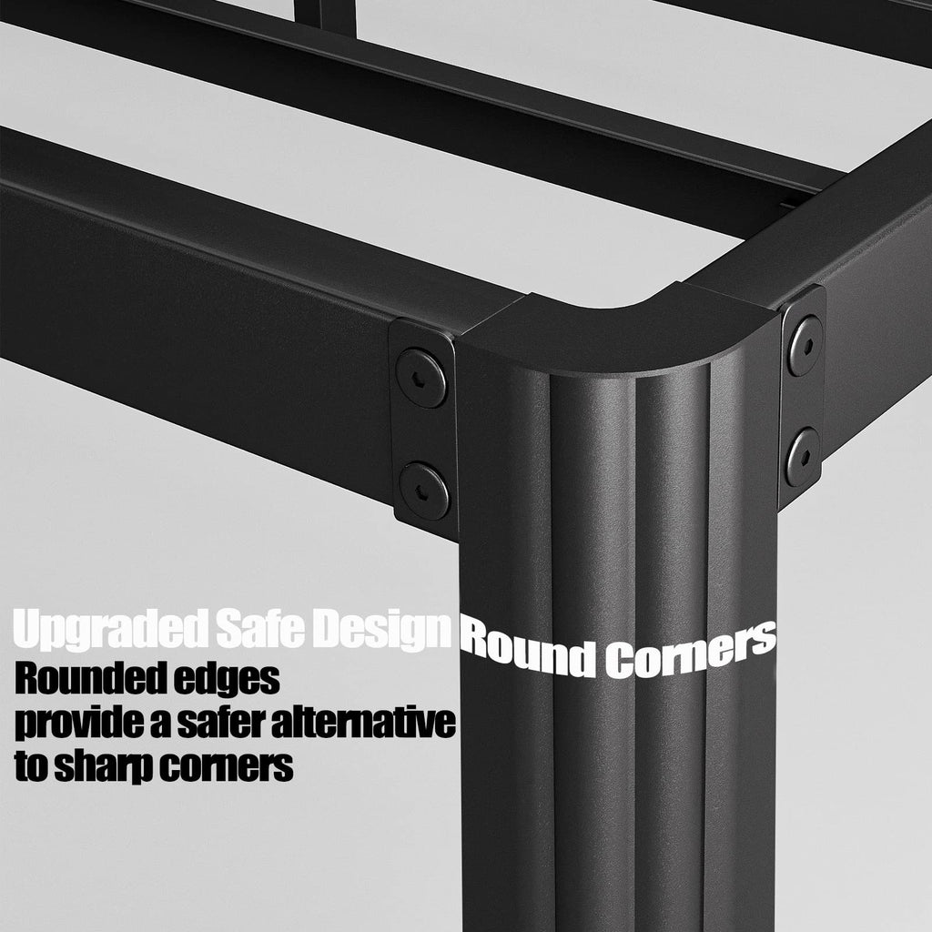 California King Heavy Duty Metal Platform Bed Frame with Round Corners H612