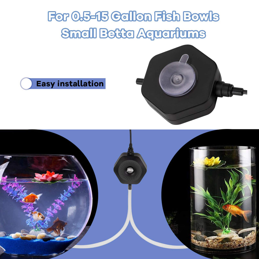 Quiet Mini Aquarium Air Pump with Air Stone Tubing Suction Cup V205
