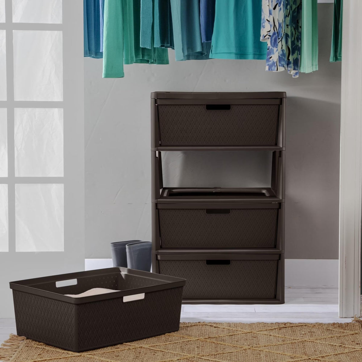 3 Drawer Storage Organizer Tower with Carry Handles O546