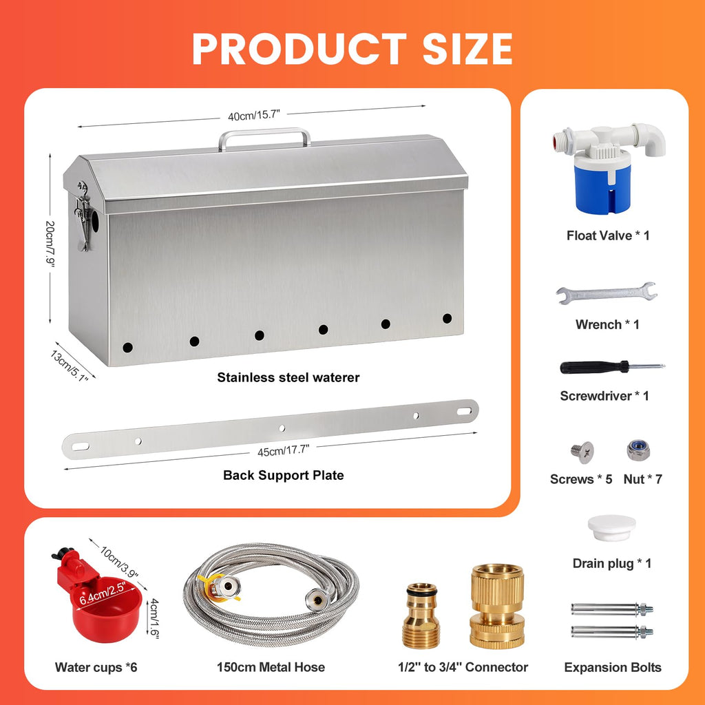 1.5 Gallon Metal Automatic Chicken Waterer O4537