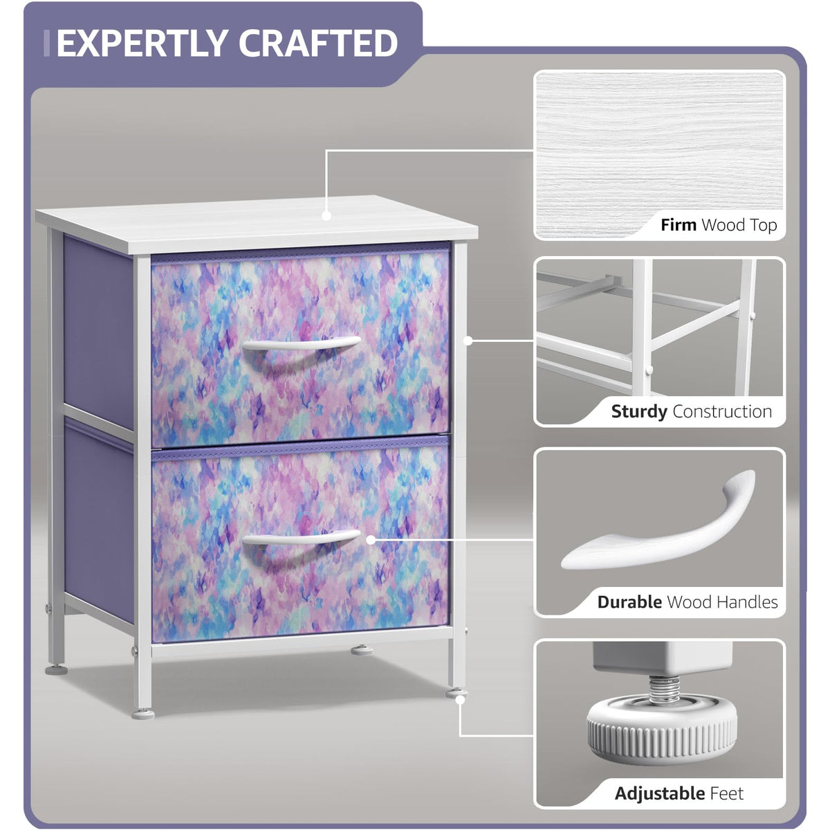 2-Drawer Kids Nightstand D2386