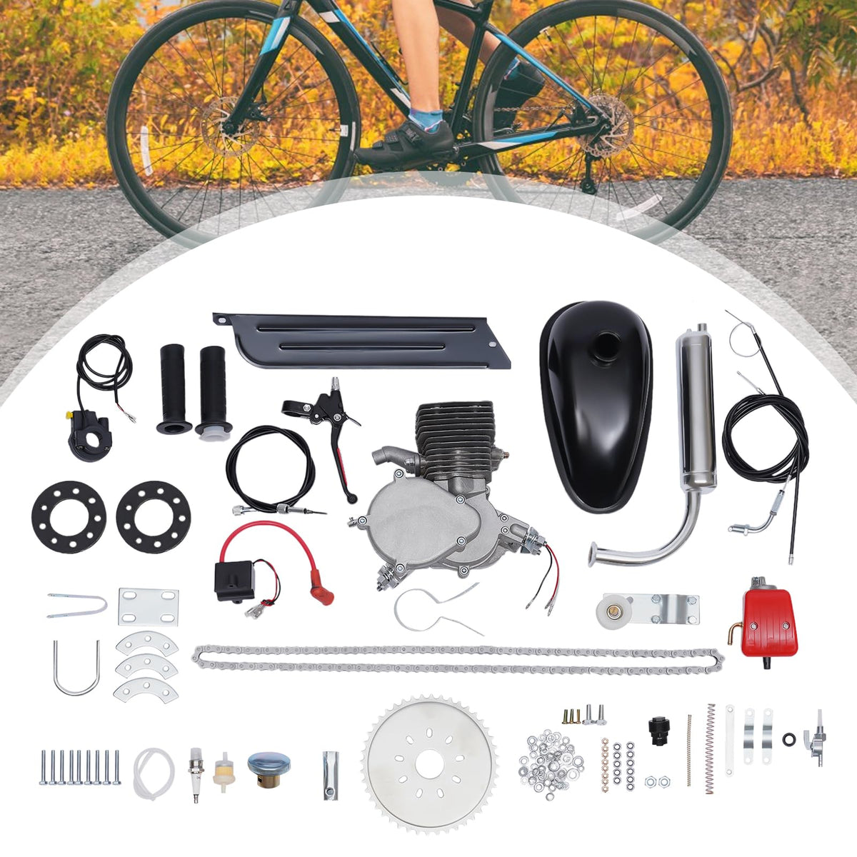 100CC 2-Stroke Bicycle Engine Kit with Air-Cooling Y936