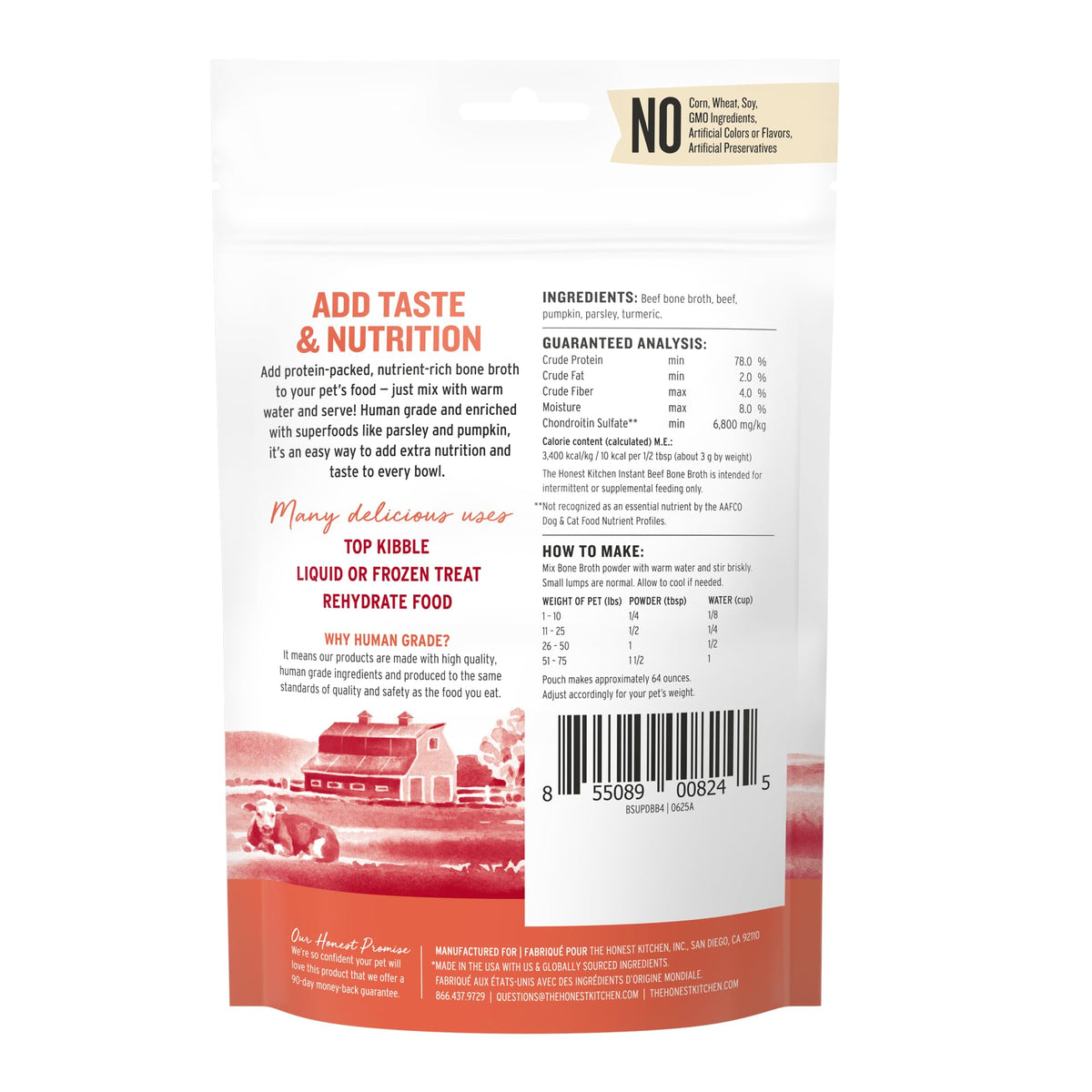 Beef Bone Broth for Dogs & Cats with Turmeric 3.6 oz S728431