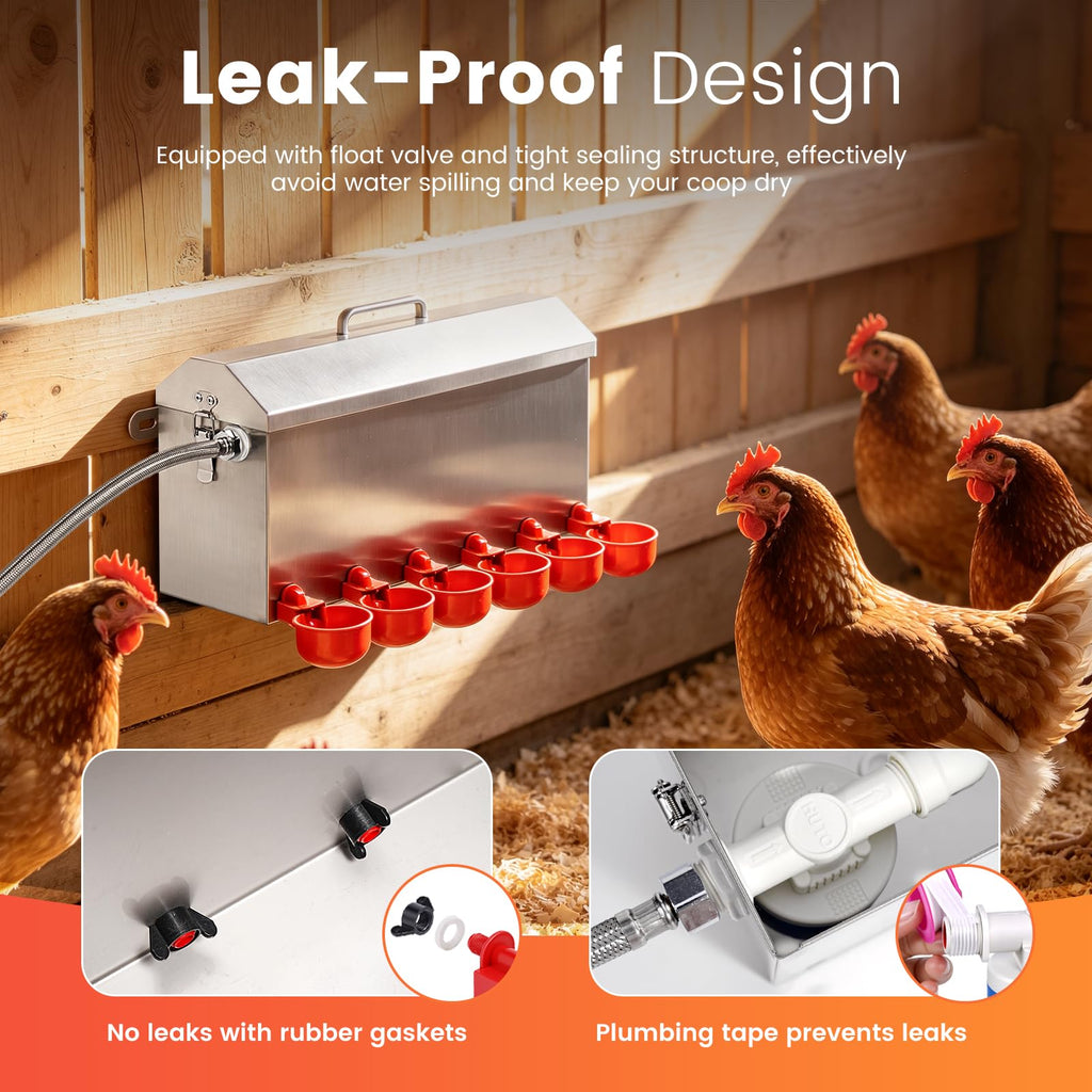 1.5 Gallon Metal Automatic Chicken Waterer O4537