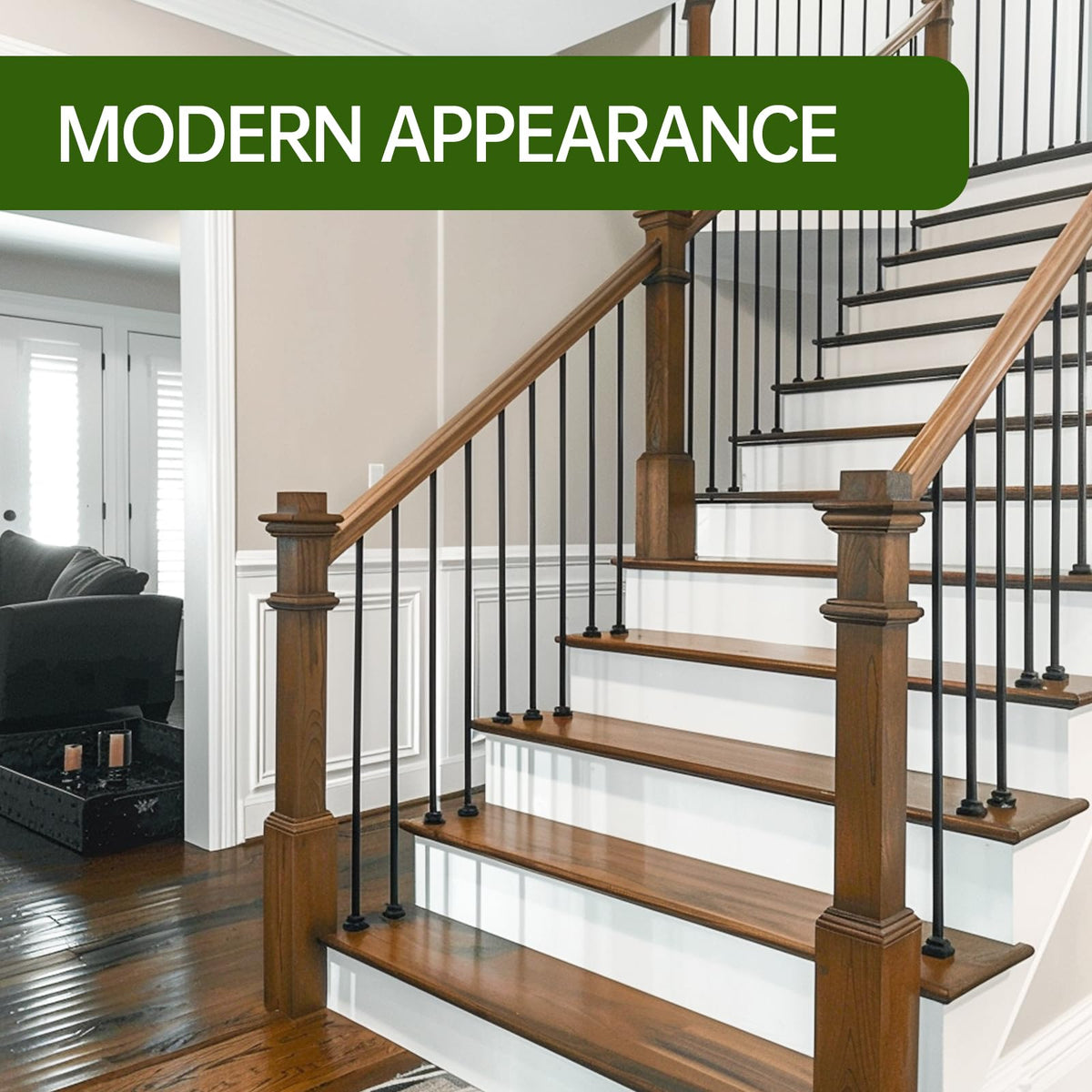 32"-100Pack Aluminum Deck Balusters Hollow Round Deck Railing Spindles Matte Coated Black S960