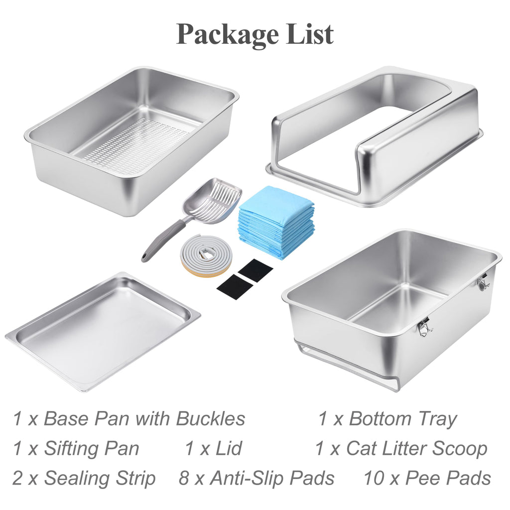 Pull-Out Sifting Cat Litter Box with Lid M339829