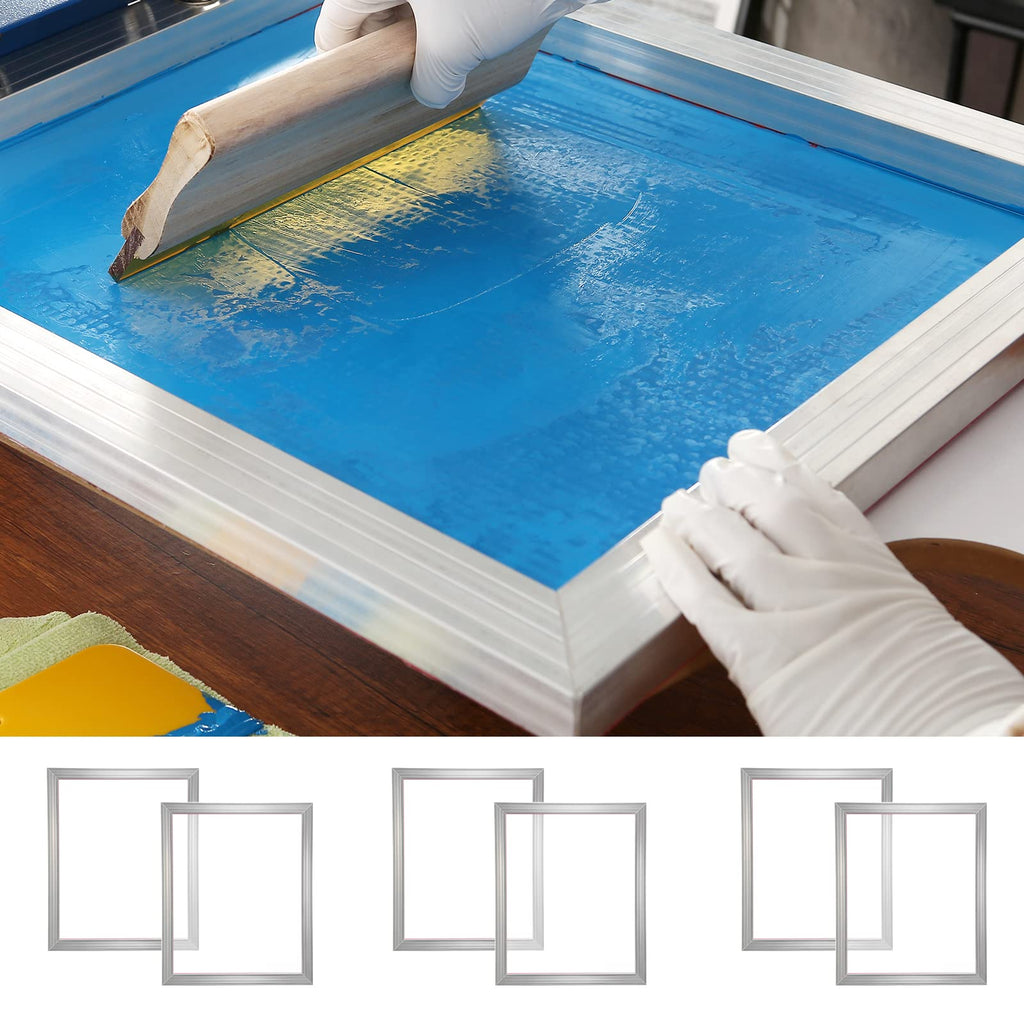 6 Pieces Aluminum Silk Screen Frame with 110 Count Nylon Mesh S352990