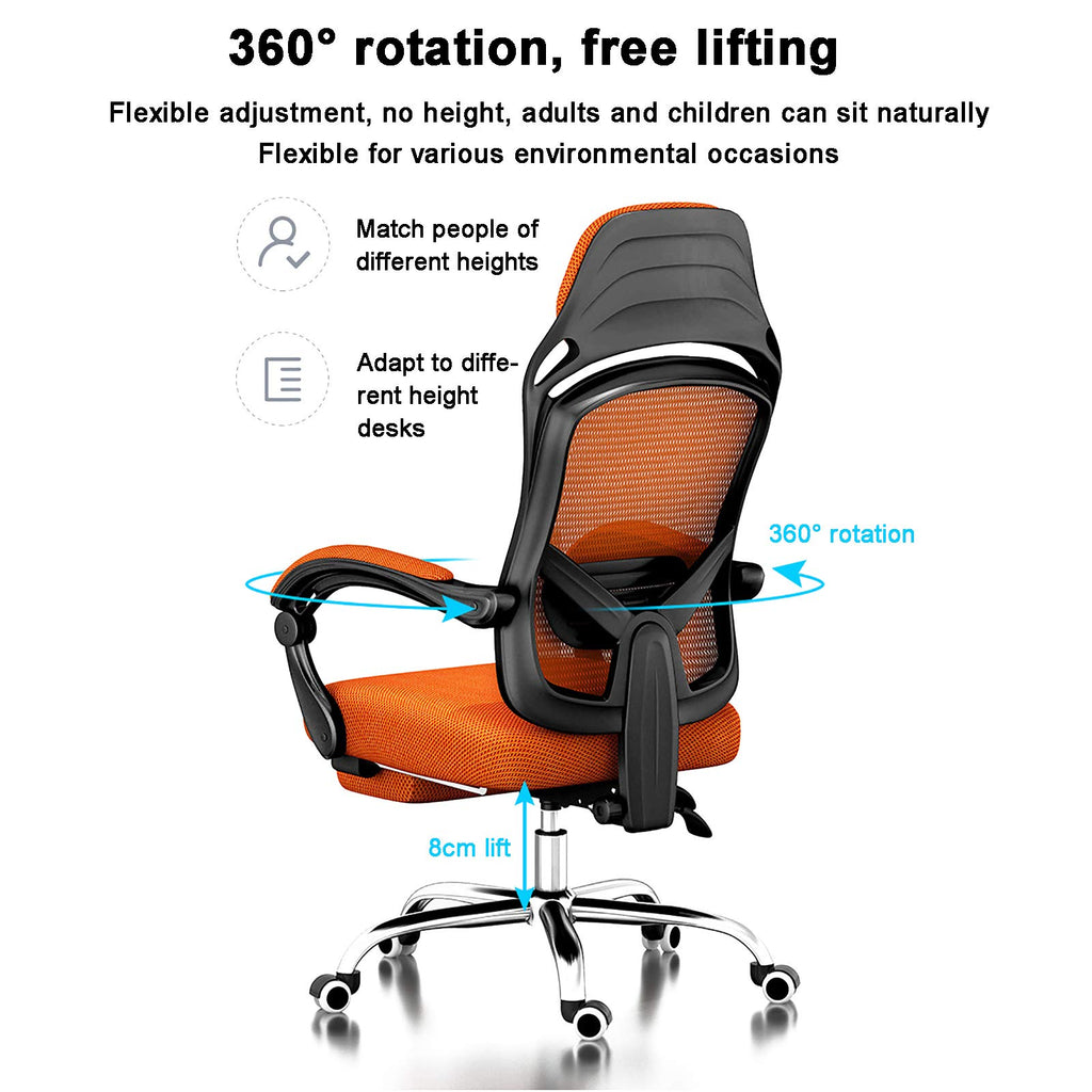 Orange Height Adjustable Mesh Ergonomic Office Chair J933