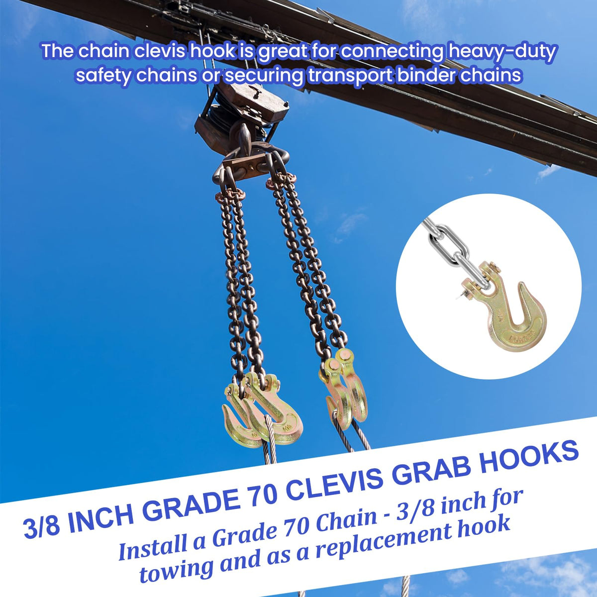 3/8" Heavy Duty Clevis Grab Hook F832355